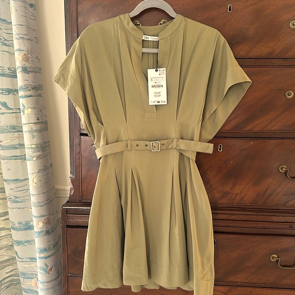 Zara sage green dress